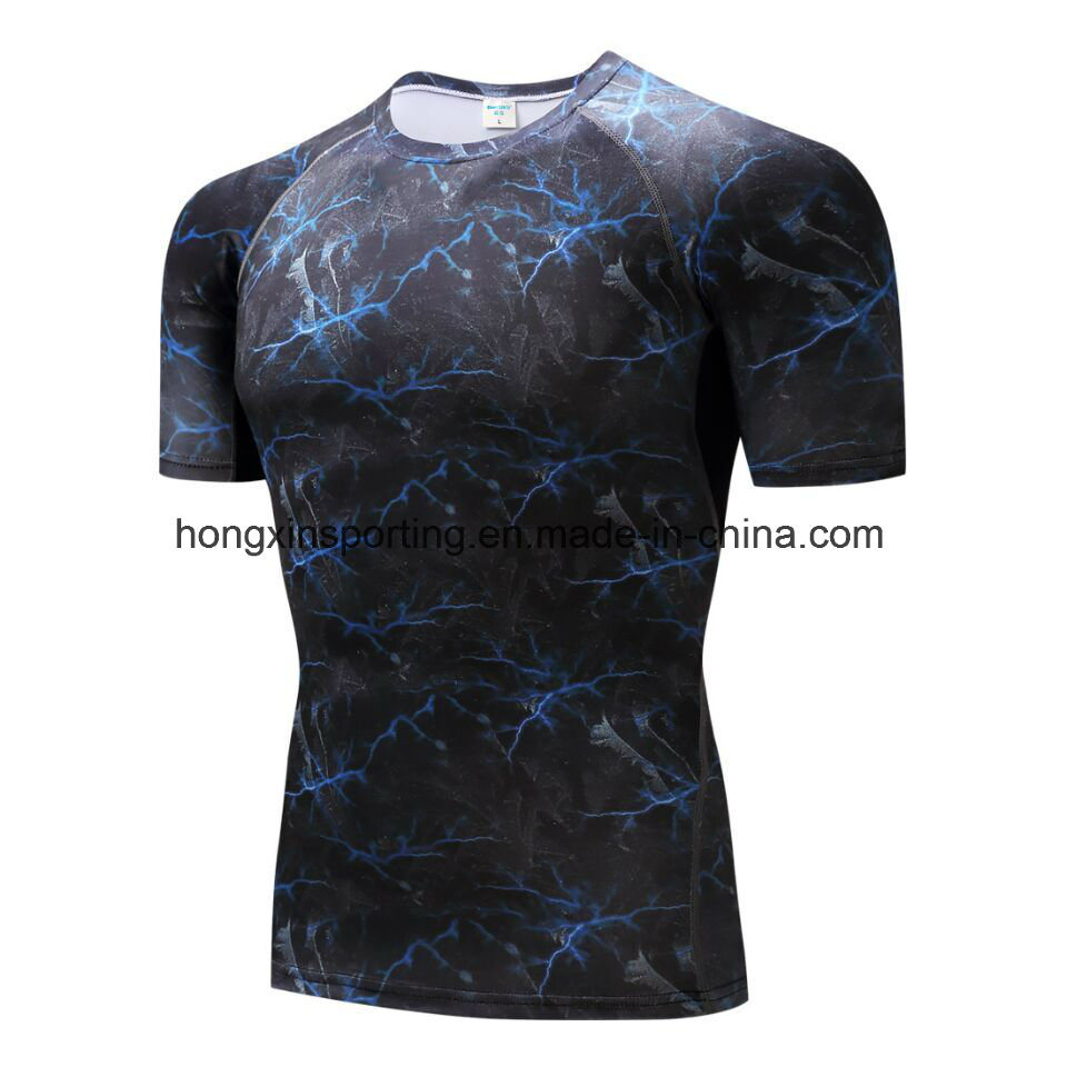 Men's Camo Lycra Rashguards T-Shirt for Sport Wear