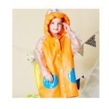 Children Crtoon EVA/PVC Raincoats with Schoolbag