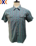 Yarn Dyed Stretch Poplin Man Shirt with Two Pocket Matched with Body