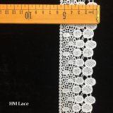 5.5cm Polyester Gathered Trim Lace with Snow Ball and Eyelet Hmw6205