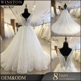 Long Tail Ball Bridal Gown Wedding Party Dress with Sleeves