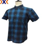 Yarn Dyed Stretch Poplin Shirt for Mans-Pocket Match W/ Body Both Direction