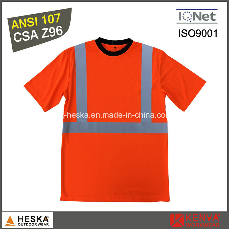 ANSI107 Custom Reflective Round Neck safety Tee Shirt