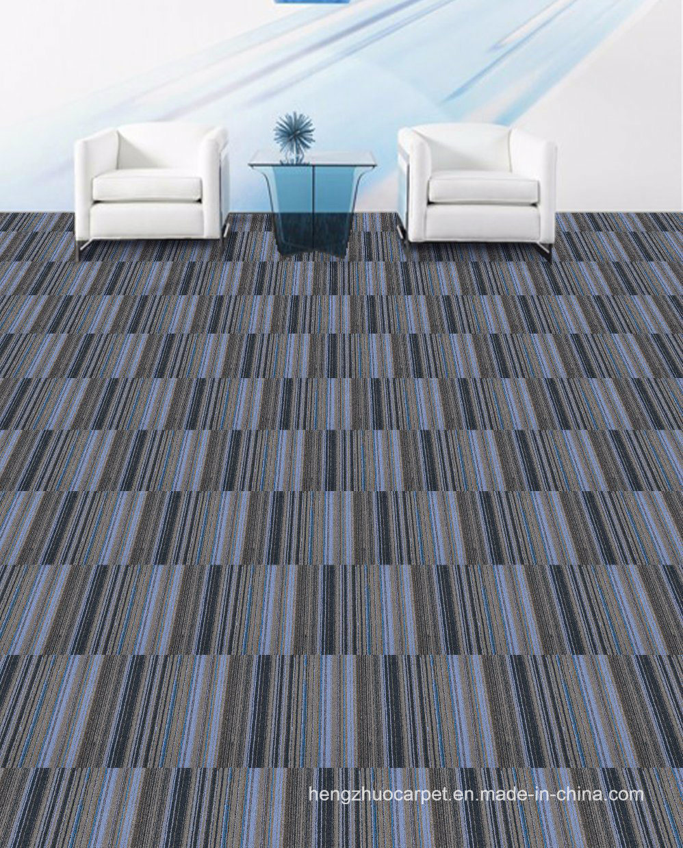 Loop Pile Office Hotel Home Carpet Tile with PVC Backing