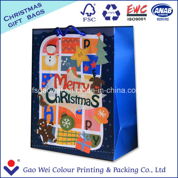 Kraft Paper Printed Gift Paper Bag for Merry Christmas