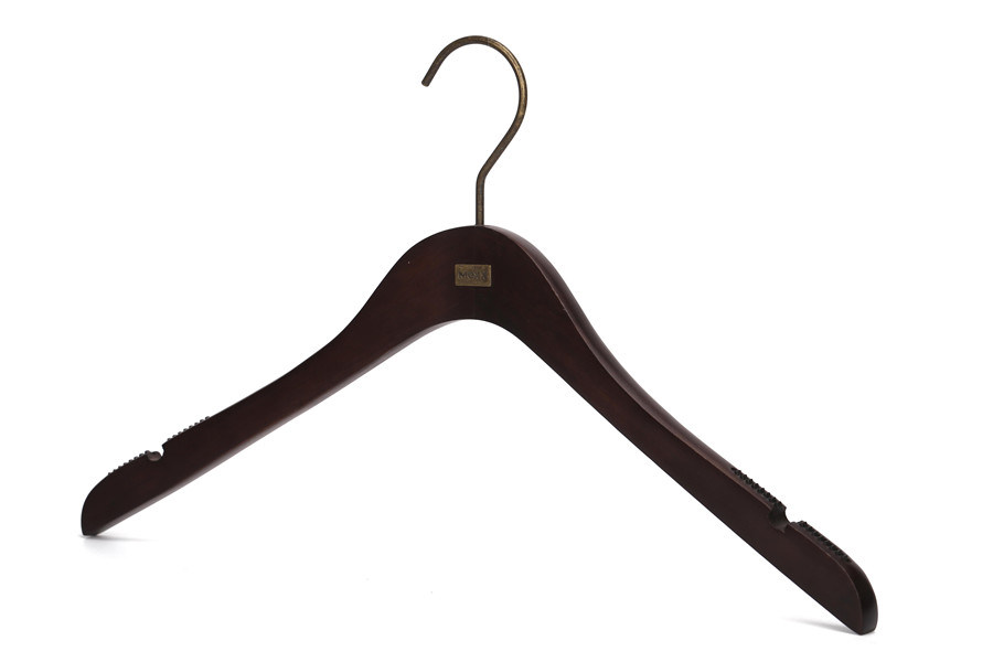 Dark Brown Rubber Coated Hanger with Anti-Strip