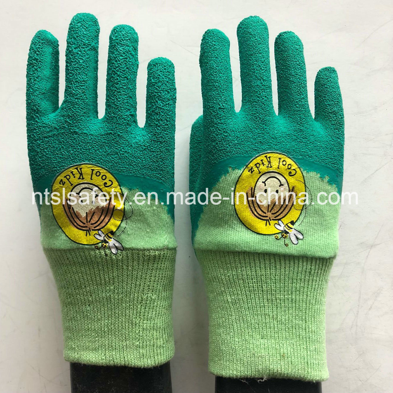 Kids Garden Safety Glove, Color Interlock, Latex Coated