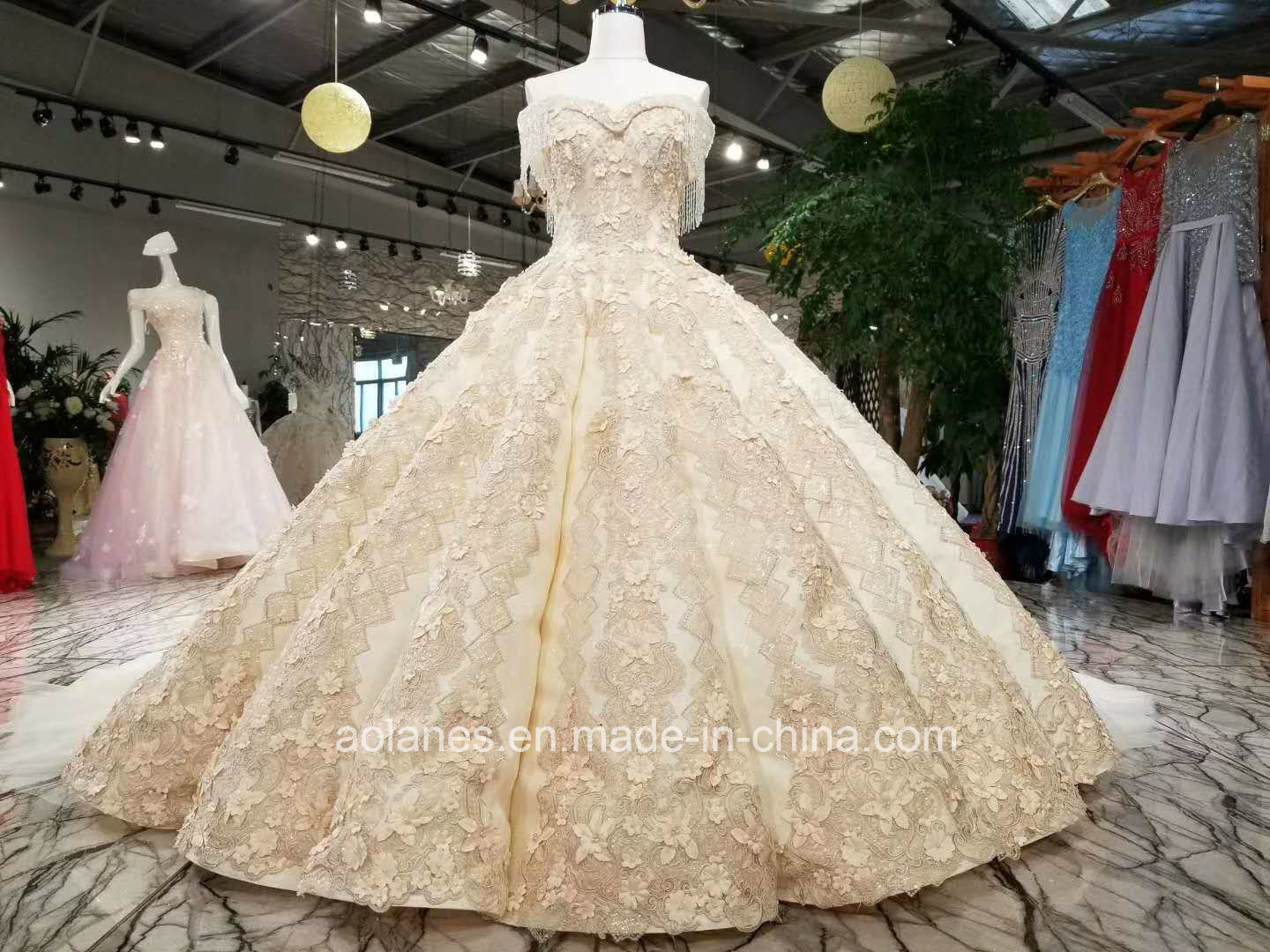 Aoliwieya New Design Champage/ White Wedding Dress
