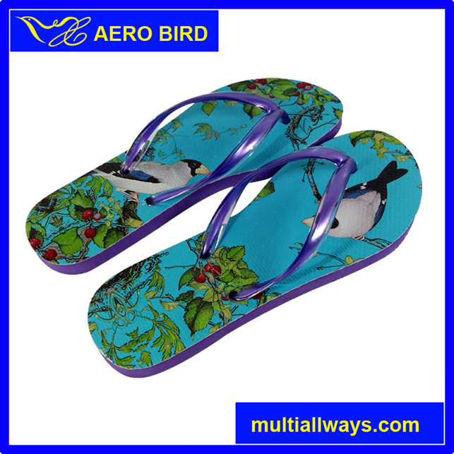Hotest Digital Printing African Slippers for Women (BF15002-Purple)