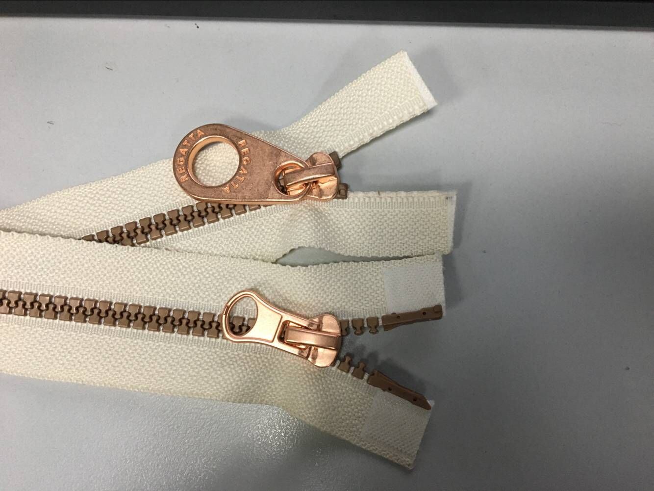 Vislon Zipper with Two Way Open End Rose Gold Color