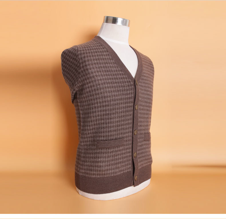 Yak Wool/Cshmere V Neck Cardigan Long Sleeve Sweater/Garment/Clothing/Knitwear