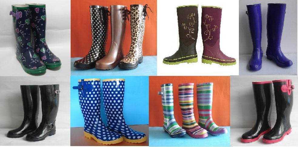 Various Ladies' Rubber Rain Boots, Women Rubber Boots, Hi-Q Rubber Boots