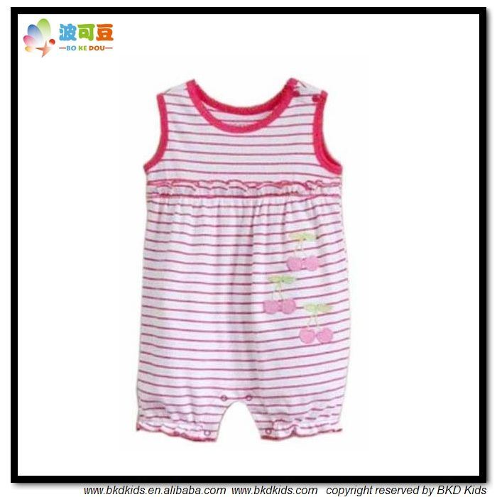Sleeveless Baby Apparel Stripe Printing Infant Rompers