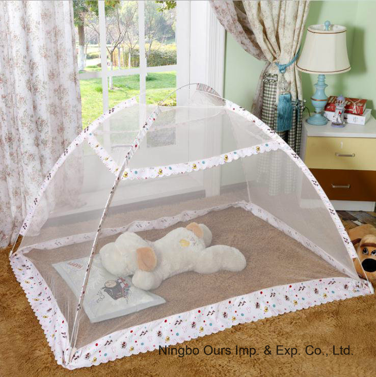 Baby Products Easy to Install 100%Polyester White Camoing Baby Mosquito Net