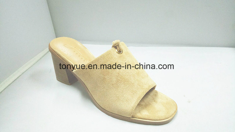 Women Shoes Lady PU Leather Shoes Wooden Block Heel