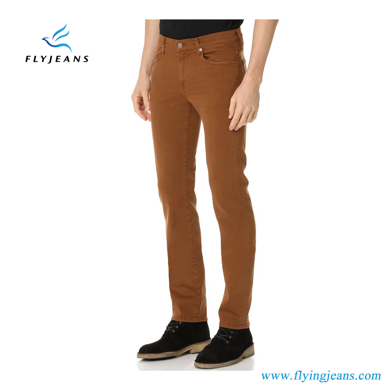 Fashion Simple Slim Brandy Color Denim Jeans for Men by Fly Jeans