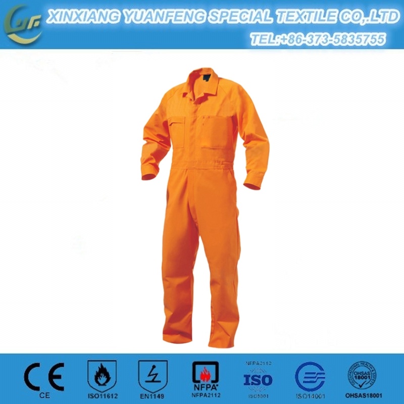 Red Pure Cotton Anti Static Industrial Uniforms Coverall