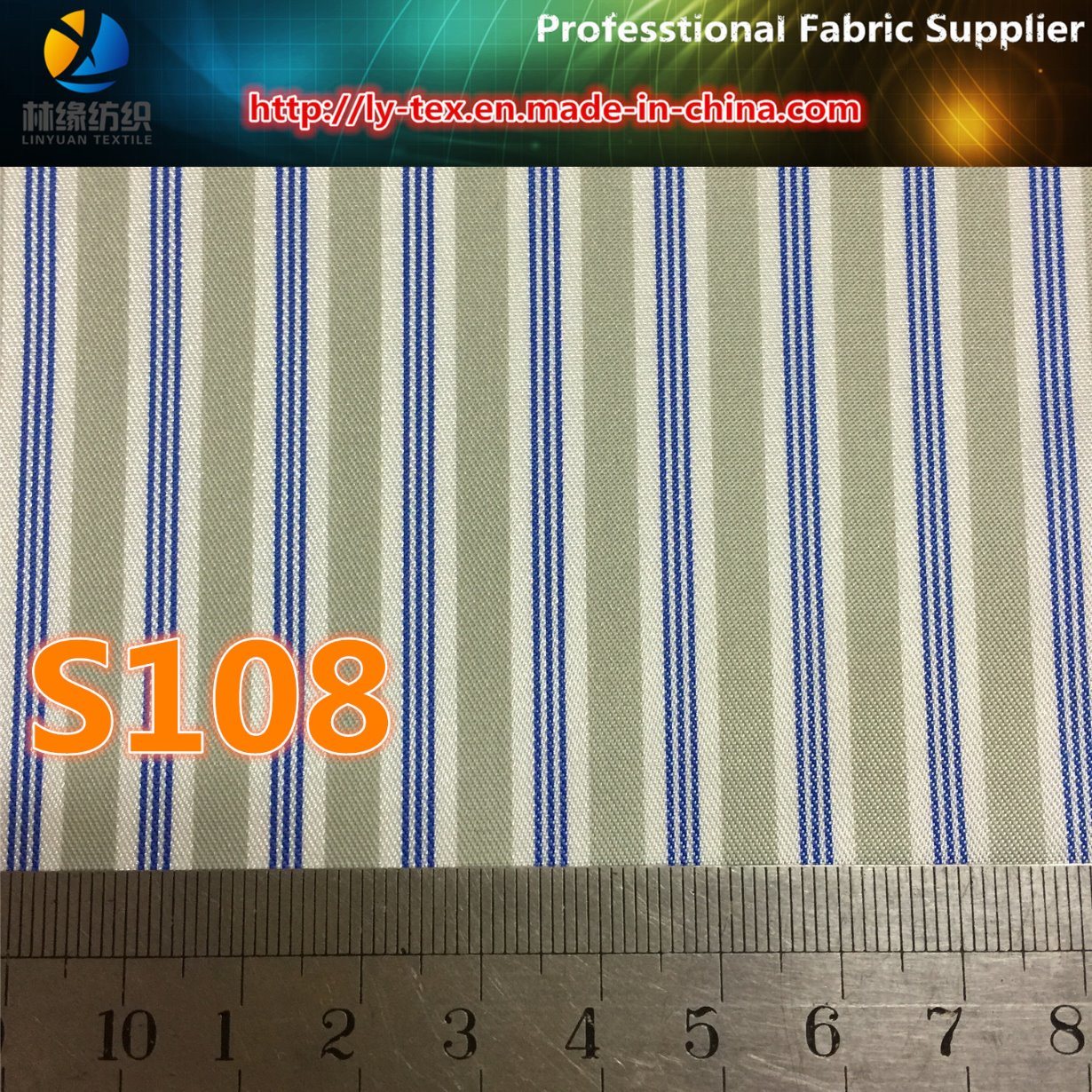 Prompt Goods Polyester Yarn Dyed Stripe Fabric for Garment (S006.108)