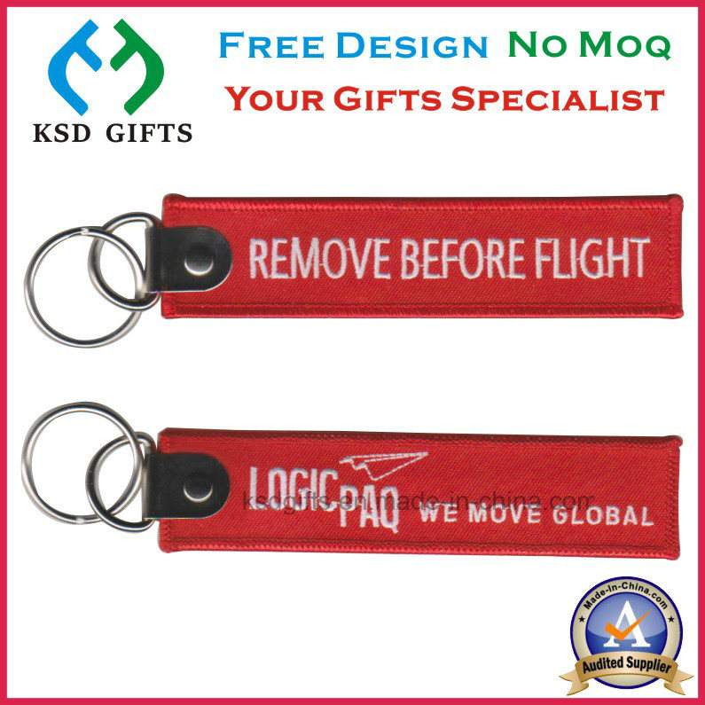 Remove Before Flight Embroidery Keychain/ Key Chain