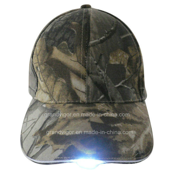 Real Tree Camouflage Military Baseball Hat with LED Lights