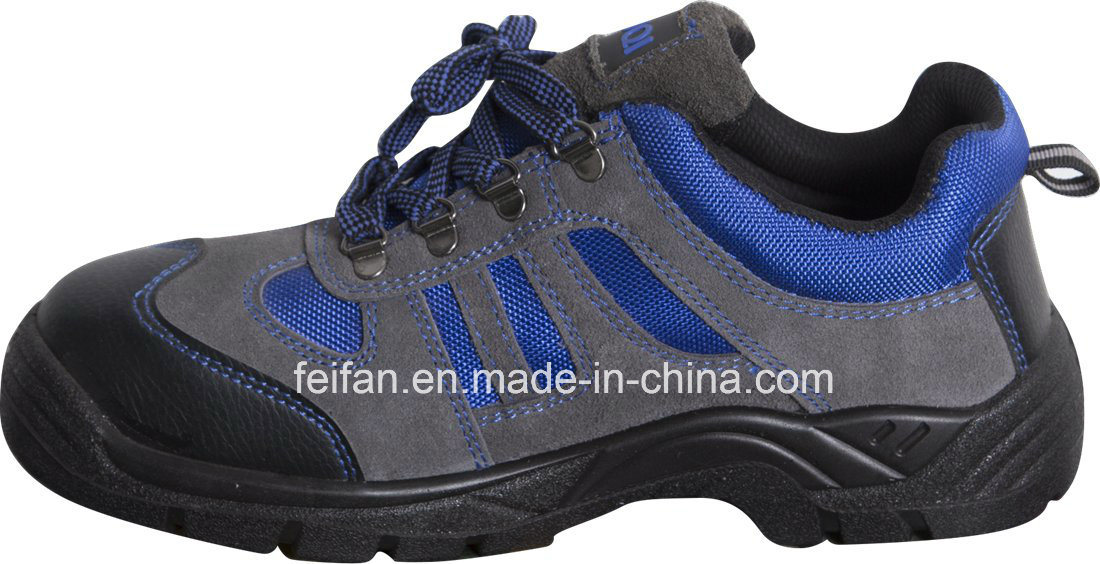 Sport Mesh Design Mixed with Suede Leather Safety Shoe