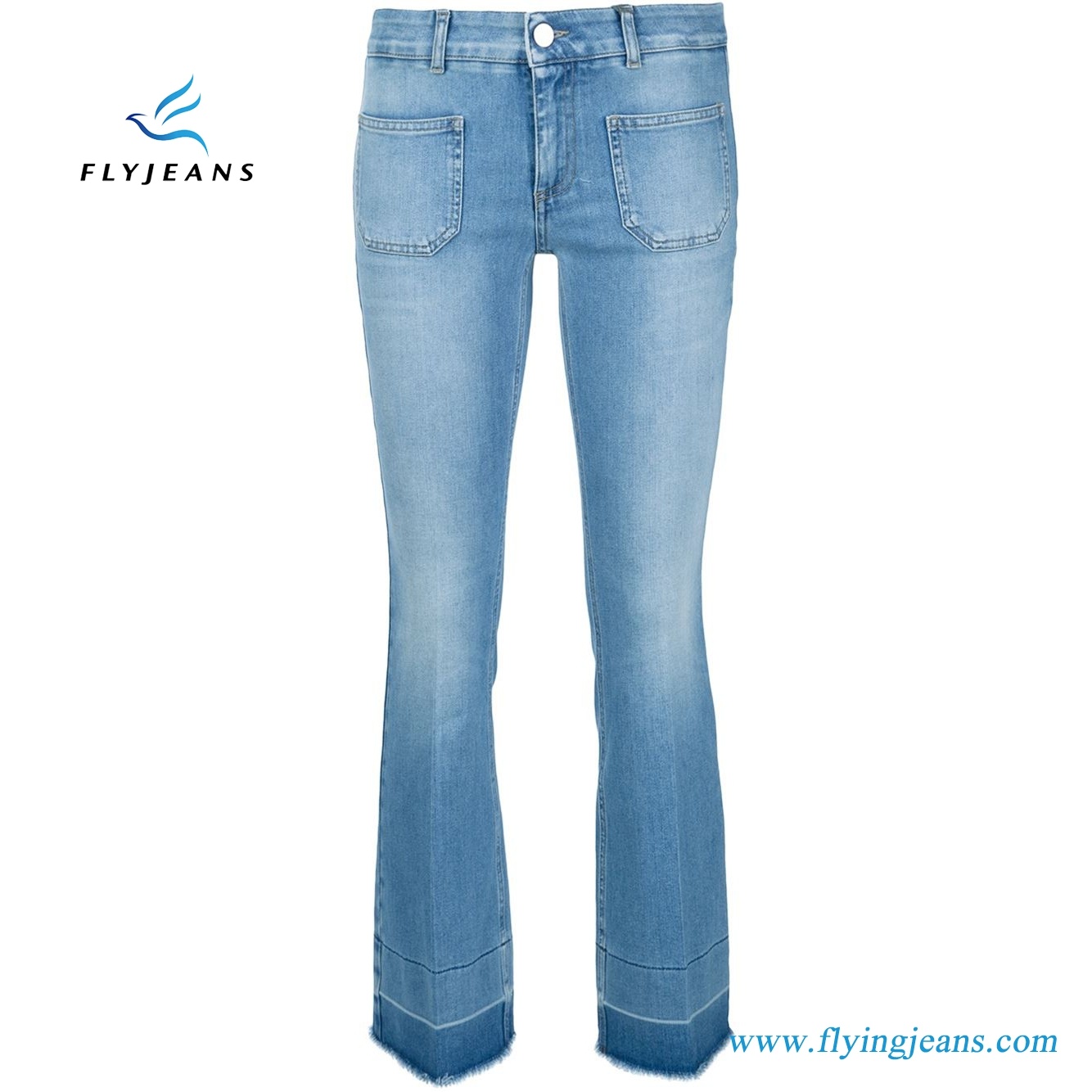 E. P. 142 Fashion Blue Boot-Cut Women Denim Jeans