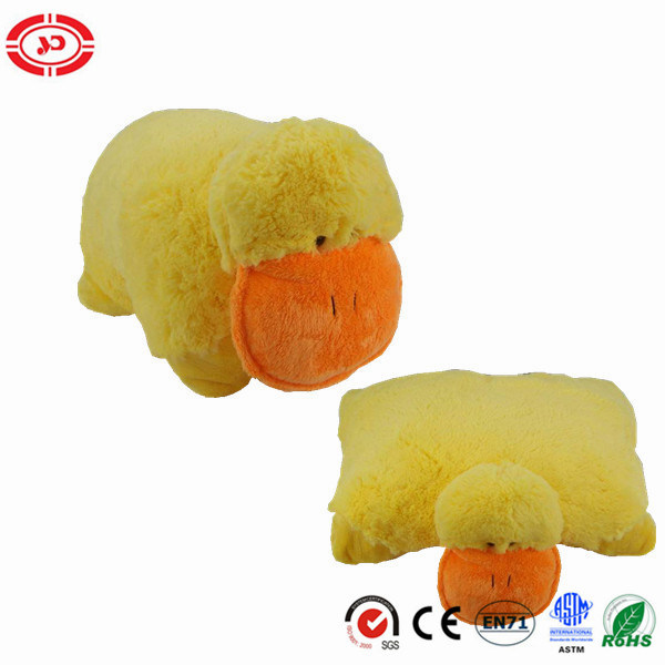 Yellow Cute Soft Plush Duck Pet Cushion 2in1 Pillow