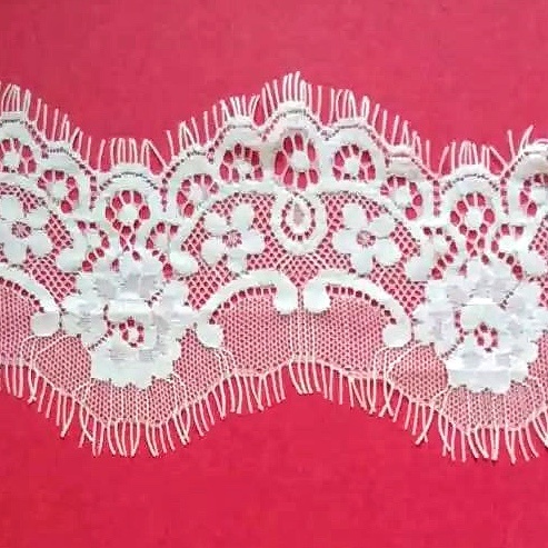 Eyelash Lace Fabric in Wavy Shape Decorative Trimming Lace