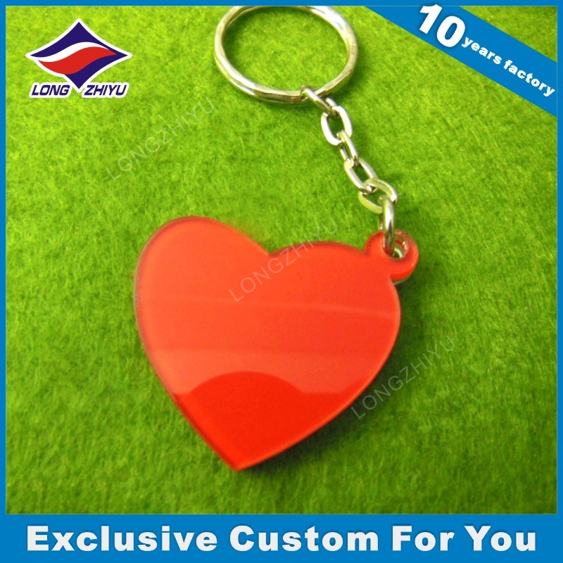 Acrylic Printing Custom Shape Keychain Red Heart Keyring