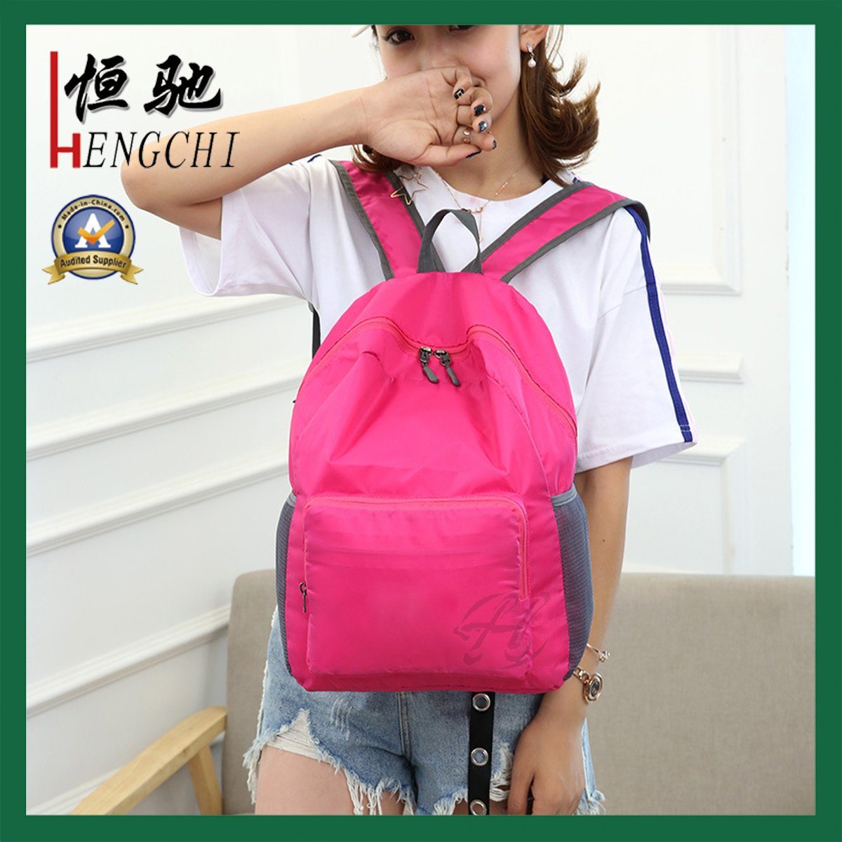 Top Quality Promotional Lightweight Sports Outside Foldable Backpack