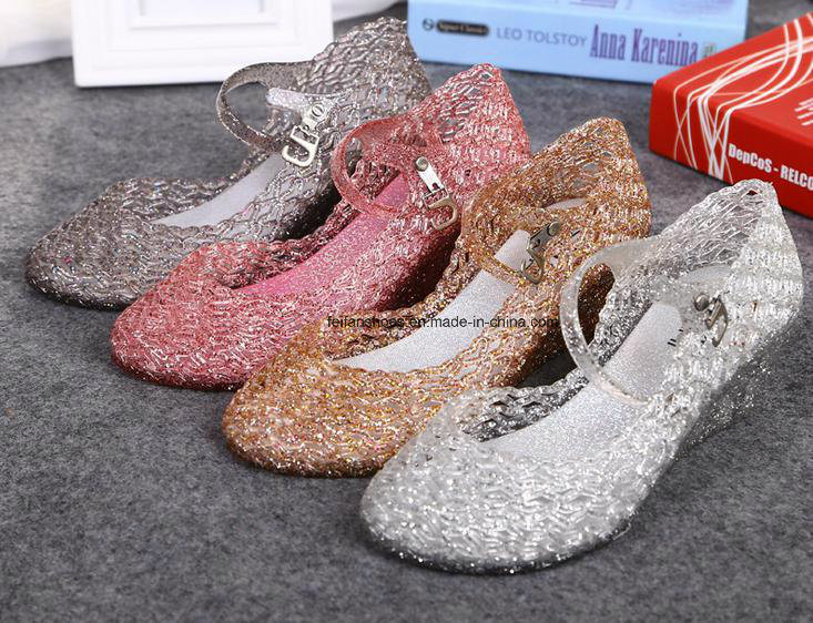 Lady Latest High Quality Crystal Jelly Sandals (FF614-7)