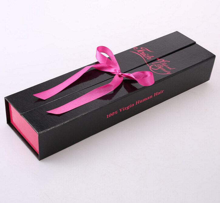 Custom Printing Hair Packaging Box with Ribbon