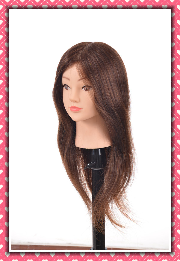 Human Hair Manequin Head 22inches for Hair Style Training