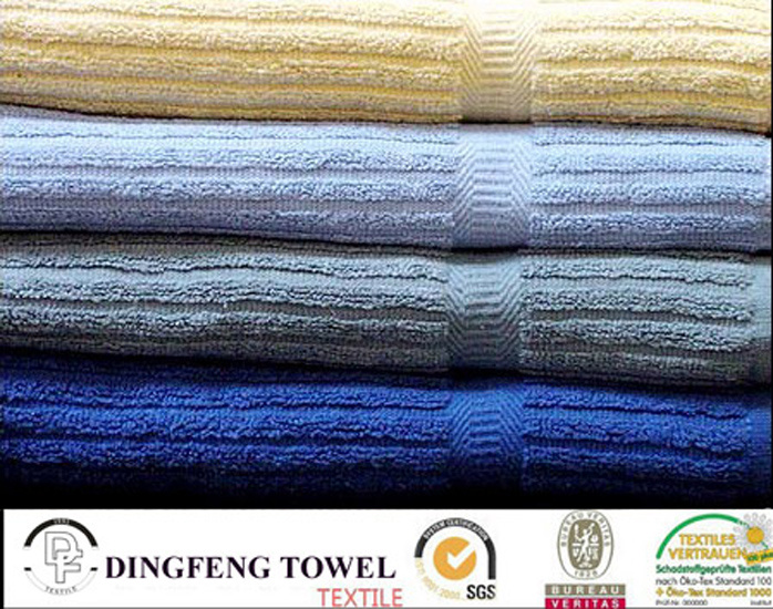 100% Cotton Terry Stripe Towel with Satinborder