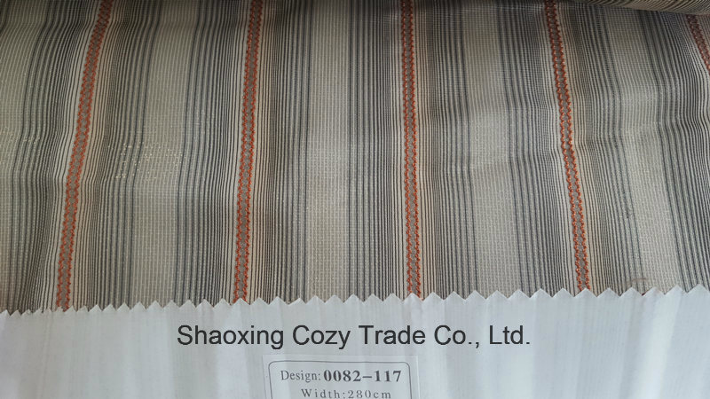 New Popular Project Stripe Organza Voile Sheer Curtain Fabric 0082117