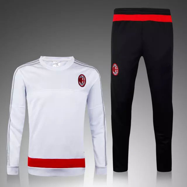 2015-2016 Season AC Milan White Football Clothes Fall Training Suit