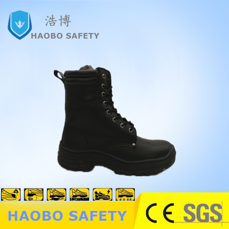 High Cut Genuine Leather PU Injection Steel Toe Safety Footwear