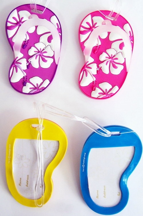 High Quality Soft PVC Rubber Colorfuls Sandals Luggage Tags