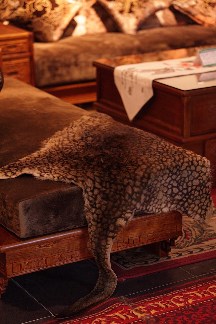 Fashion Kangaroo Skin Rug Hanging Carpet with Leopard Print