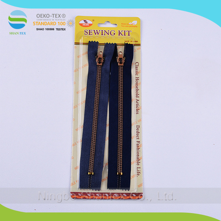 Nylon Close-End Sewing Kit Zipper Packed with Blister Card