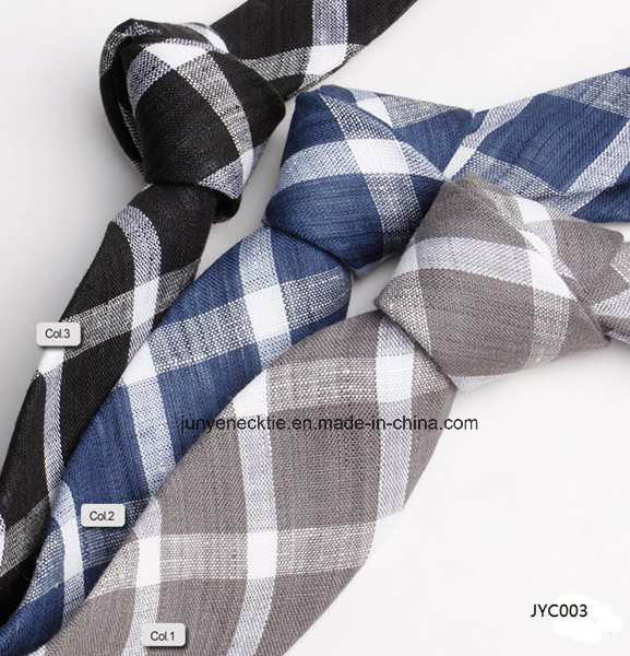 Men's Casual Linen Stripes Necktie Jacquard Tie