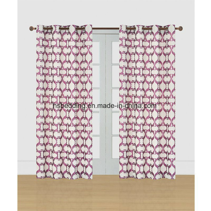 Pink and White Sample Style Jacquard Curtain