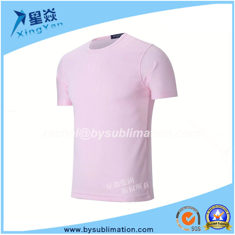 Pink Color Sublimation Quick Dry Round Neck T-Shirt