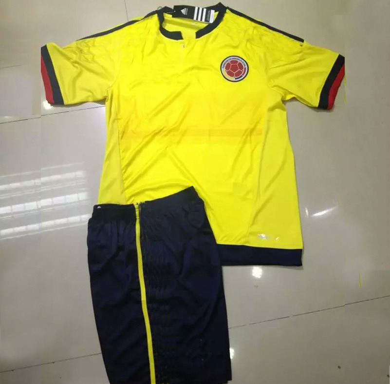 Colombia Soccer Jersey 2015-2016 Home Children Soccer Training Suit Suit Students