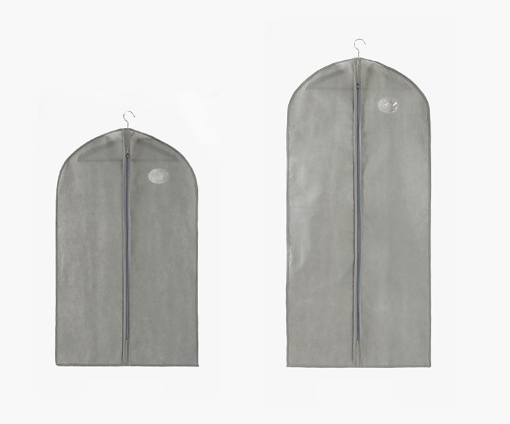 Zippered Hanger Non Woven Roll Branded Lightweight Polyester Garment Bag