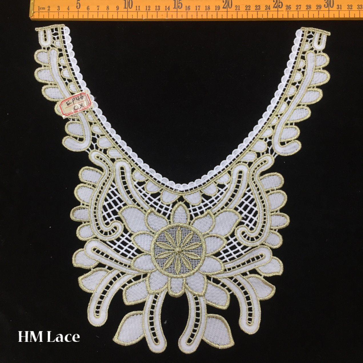 30*30cm Gold Collar Lace with Sun Flower Totem for Female Garment Accessories Hme946