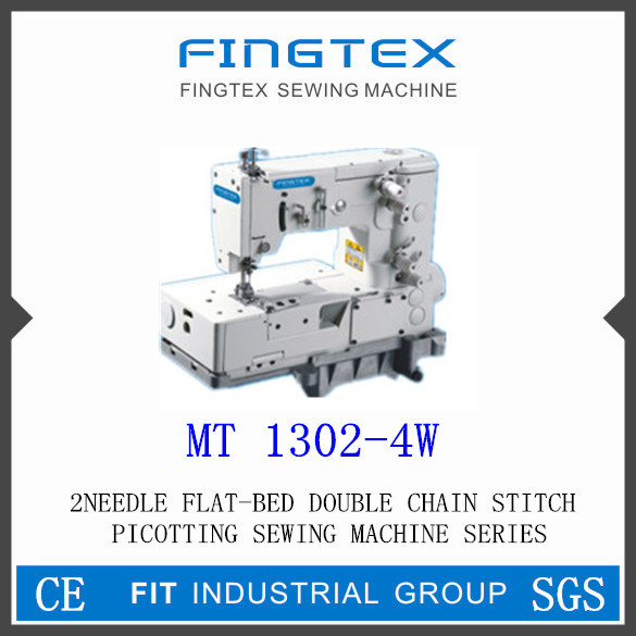 2-Needles Flat Bed Double Chain Stitch Picotting Sewing Machine (MT1302-4W)