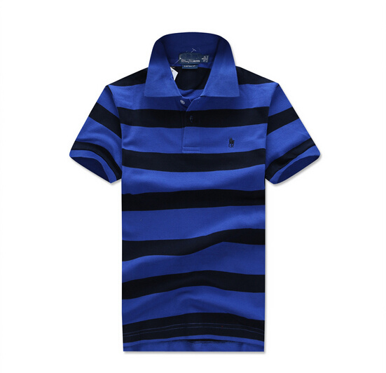 Customize Cheap Promotional Knitted 100%Cotton Stripe Men Tee Shirt