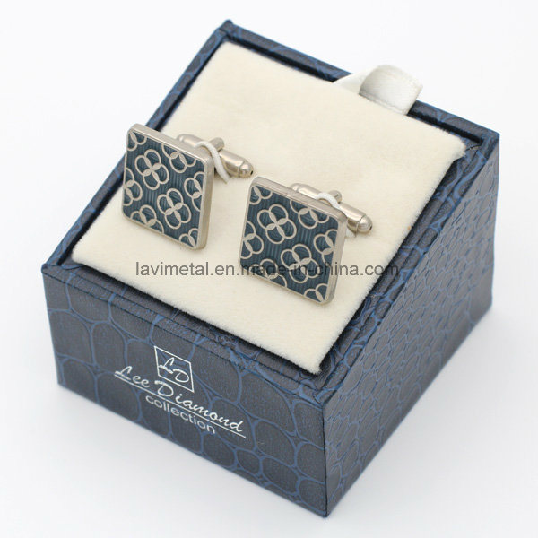 Custom Nice Flower Design Men's Cufflinks with Gift Box Packing