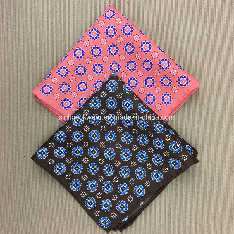 Mens Wholesale Custom Print 100% Silk Pocket Squares